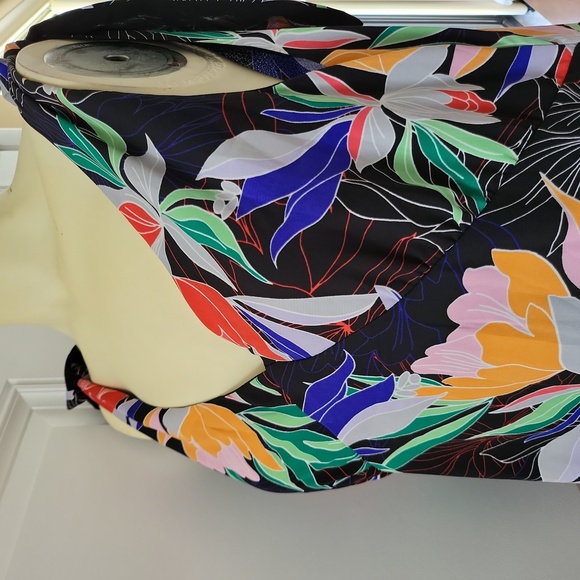 Lulus Beloved Becky Tropical Floral Maxi Dress size XL Tie Shoulder Side Slits - Picture 4 of 7